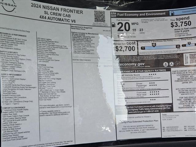 new 2024 Nissan Frontier car, priced at $43,322