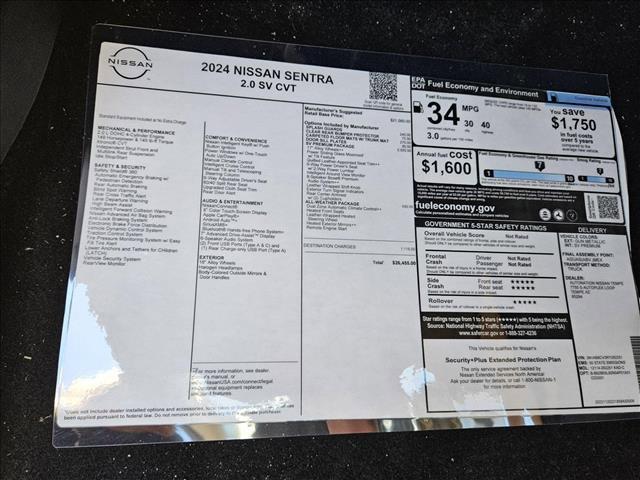 new 2024 Nissan Sentra car, priced at $23,685