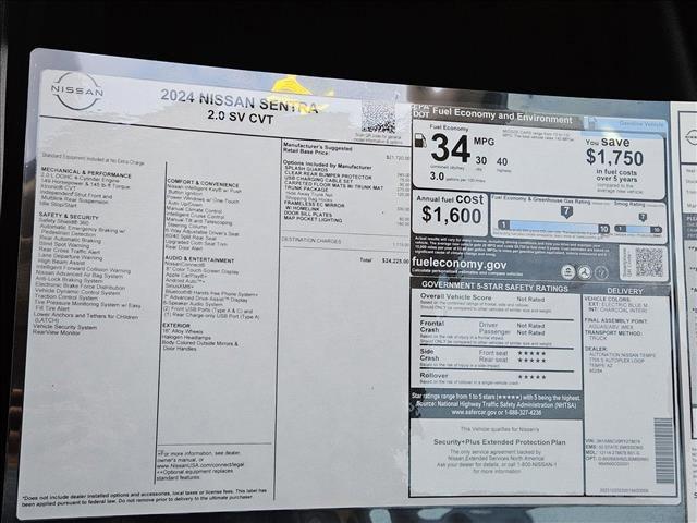 new 2024 Nissan Sentra car, priced at $22,769