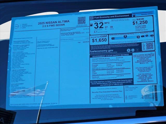 new 2025 Nissan Altima car, priced at $25,595