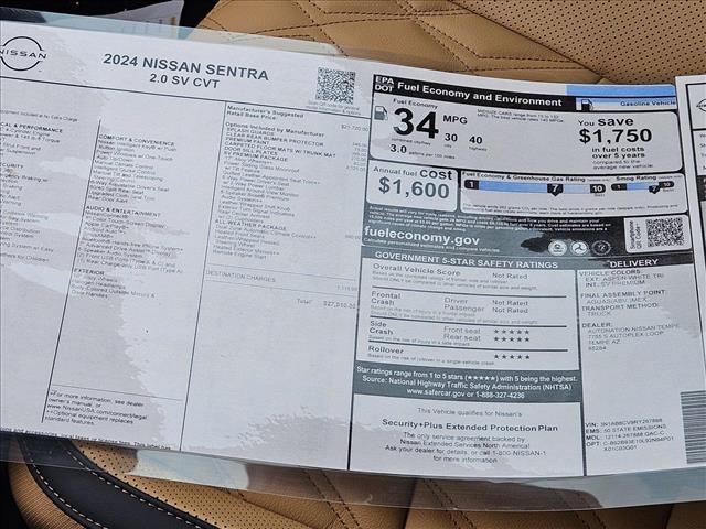 new 2024 Nissan Sentra car, priced at $25,294