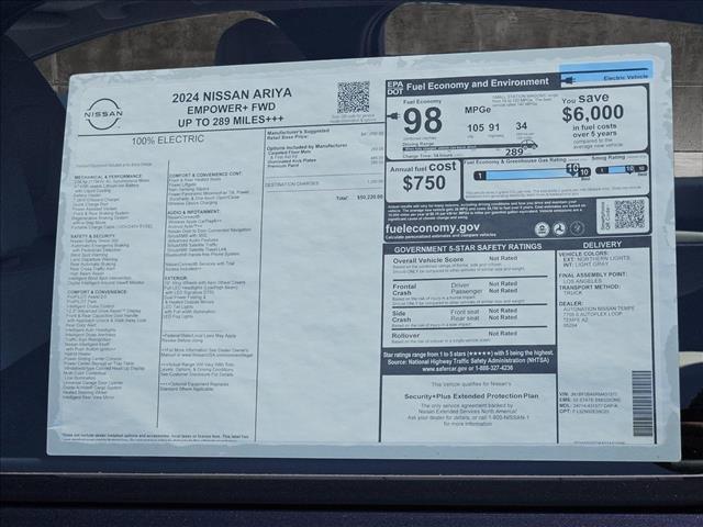 new 2024 Nissan ARIYA car, priced at $49,220
