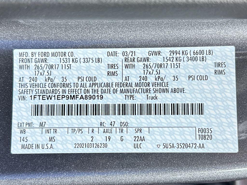 used 2021 Ford F-150 car, priced at $34,490