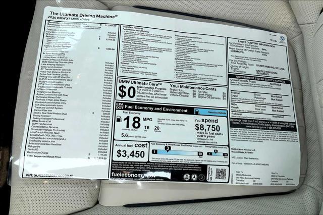 new 2026 BMW X7 car, priced at $117,375