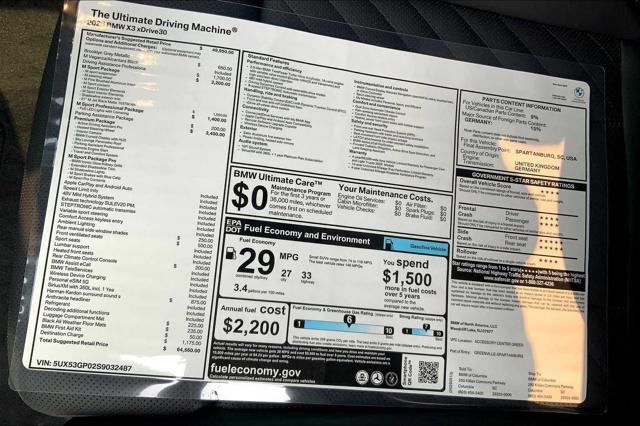 new 2025 BMW X3 car, priced at $64,560