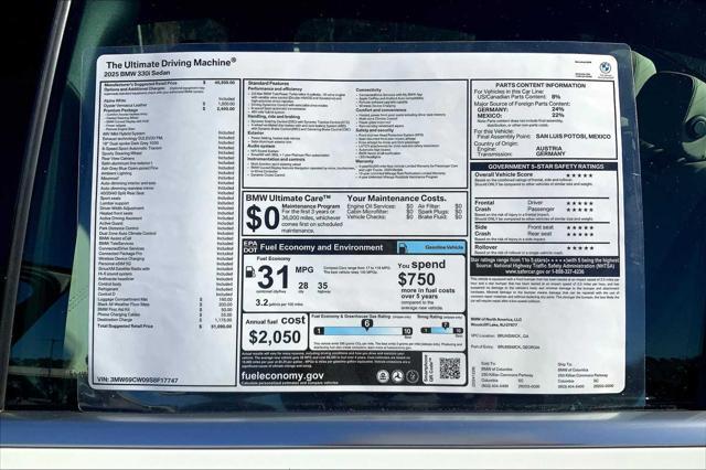 used 2025 BMW 330 car, priced at $48,477
