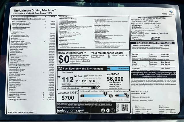 new 2025 BMW i4 Gran Coupe car, priced at $61,640