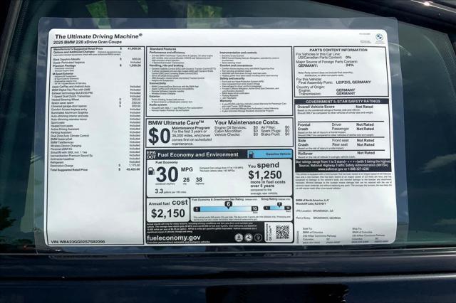used 2025 BMW 228 Gran Coupe car, priced at $43,477