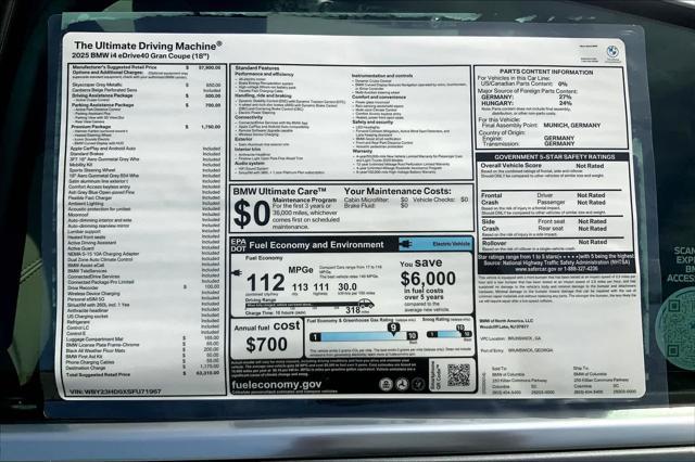 new 2025 BMW i4 Gran Coupe car, priced at $63,310