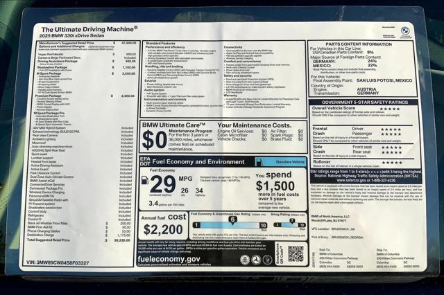 new 2025 BMW 330 car, priced at $56,230