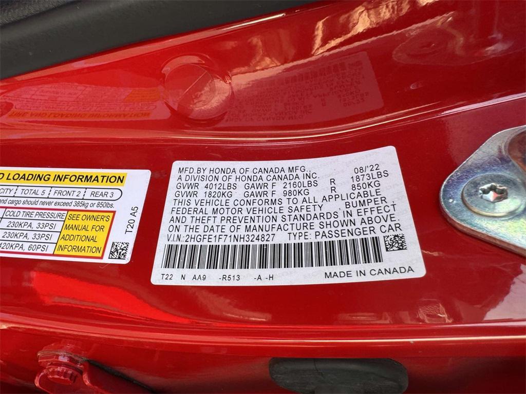 used 2022 Honda Civic car, priced at $21,473