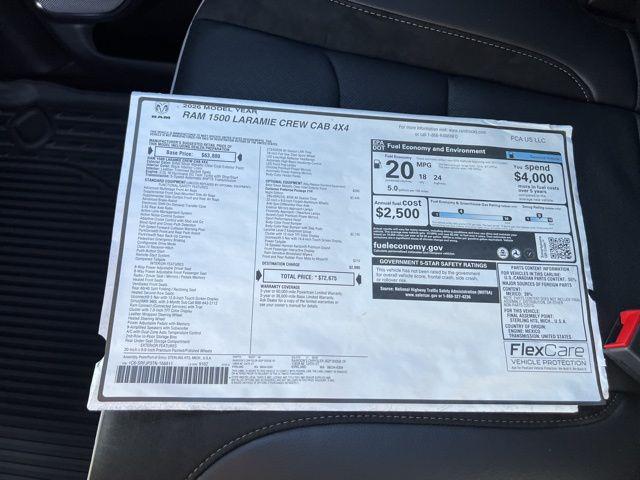 new 2026 Ram 1500 car, priced at $62,532