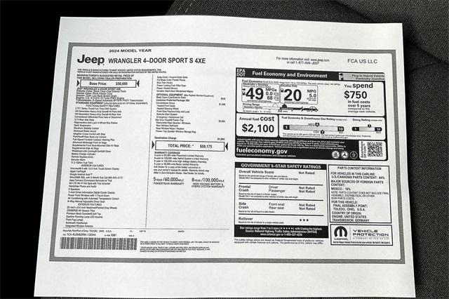 new 2024 Jeep Wrangler 4xe car, priced at $58,675