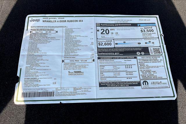 new 2025 Jeep Wrangler car, priced at $72,230