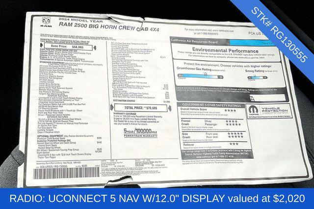 new 2024 Ram 2500 car, priced at $65,726