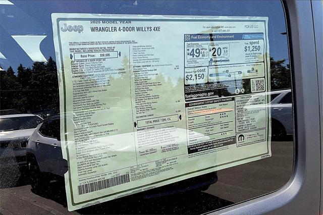 new 2025 Jeep Wrangler 4xe car, priced at $54,500