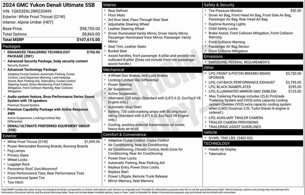 used 2024 GMC Yukon car, priced at $85,995