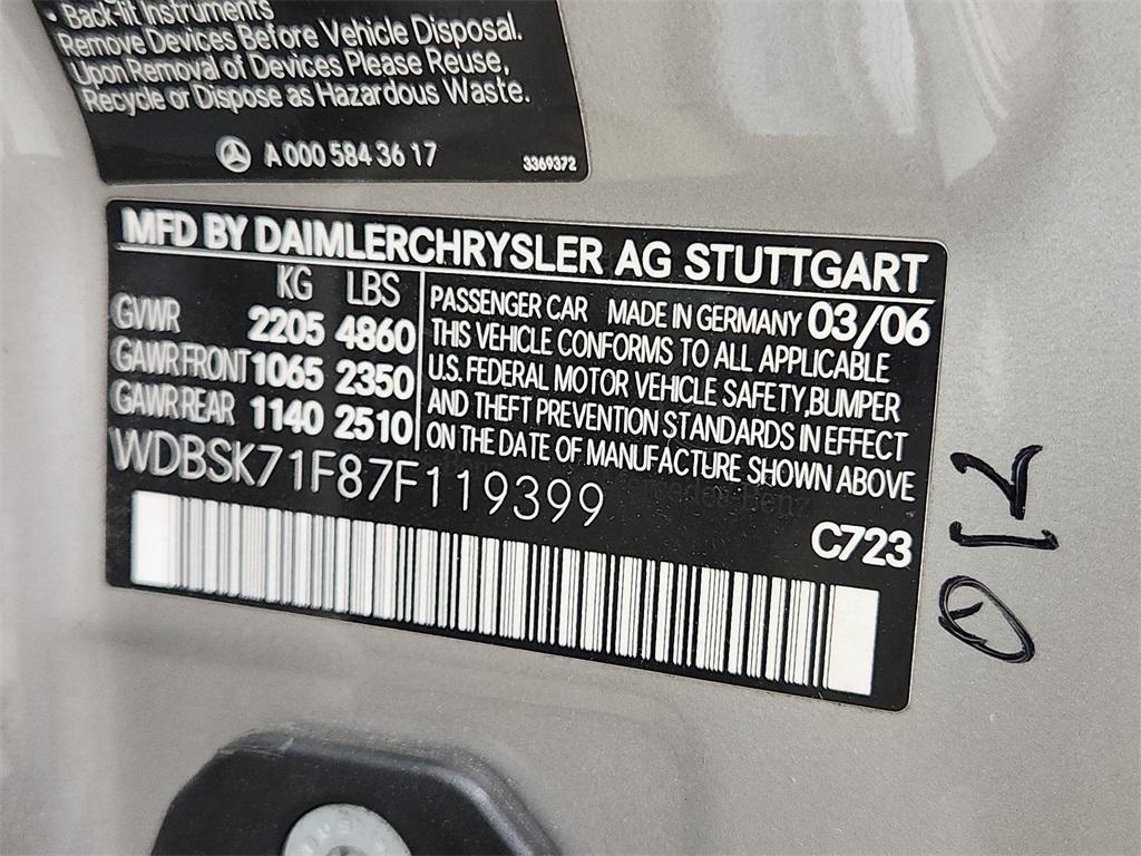 used 2007 Mercedes-Benz SL-Class car, priced at $14,500