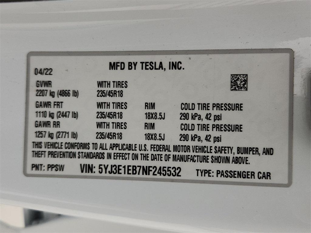 used 2022 Tesla Model 3 car, priced at $25,750