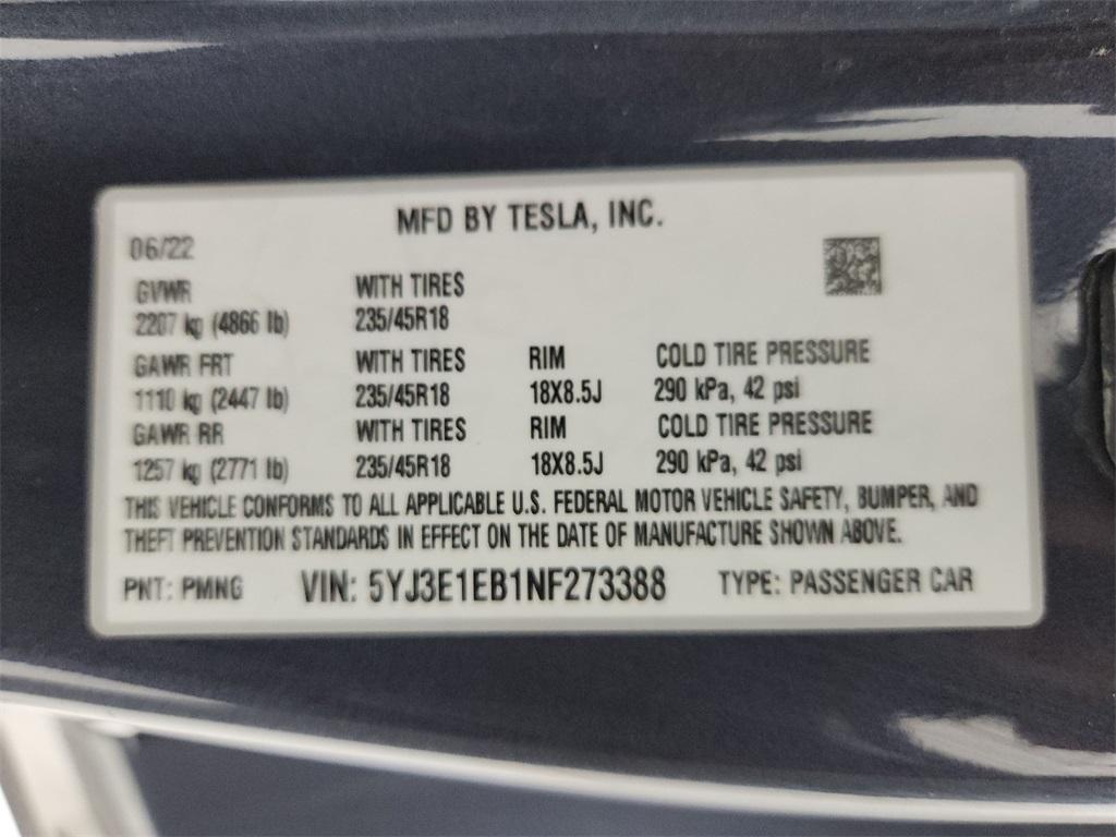 used 2022 Tesla Model 3 car, priced at $26,800