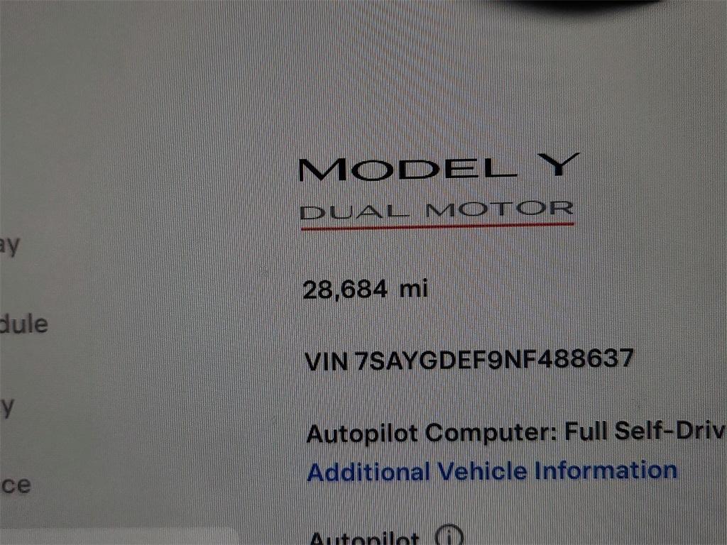 used 2022 Tesla Model Y car, priced at $29,991
