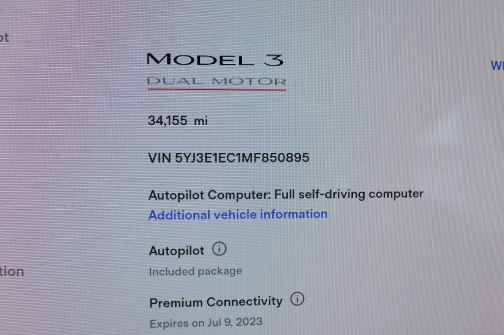 used 2021 Tesla Model 3 car, priced at $39,995