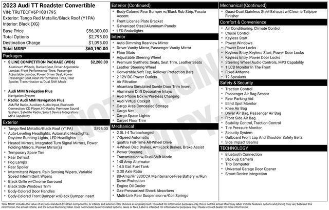 used 2023 Audi TT car, priced at $47,500