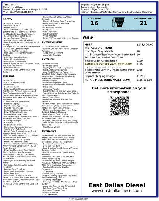 used 2020 Land Rover Range Rover car, priced at $36,997