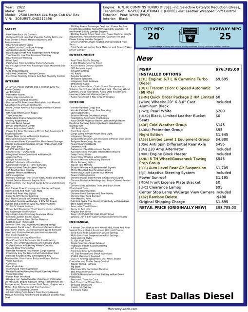 used 2022 Ram 2500 car, priced at $67,996