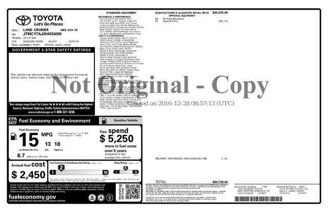 used 2017 Toyota Land Cruiser car, priced at $47,992