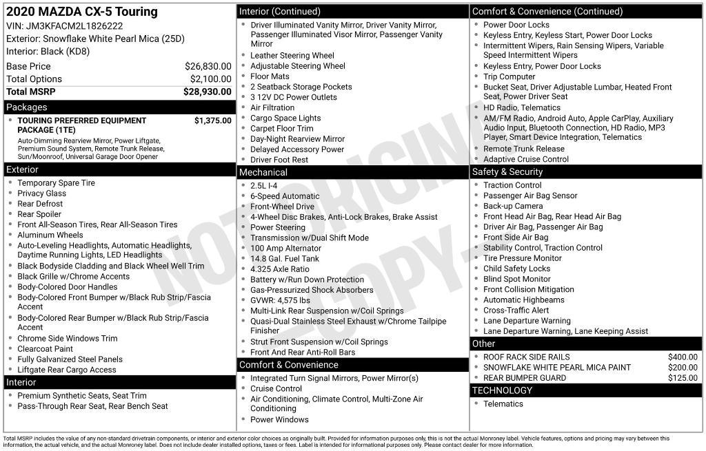 used 2020 Mazda CX-5 car, priced at $22,351