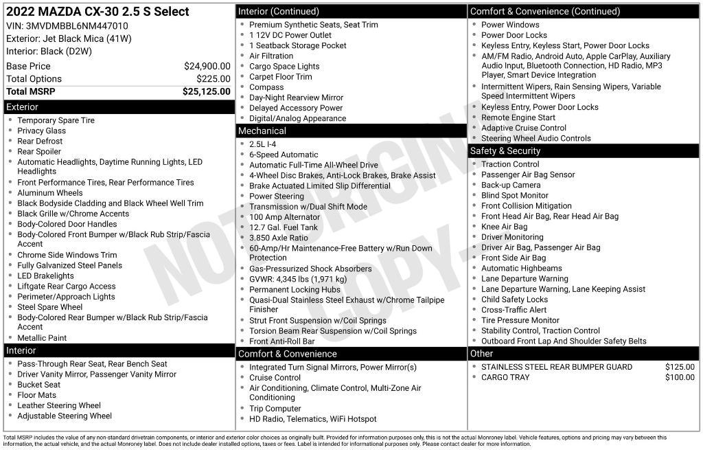 used 2022 Mazda CX-30 car, priced at $20,876