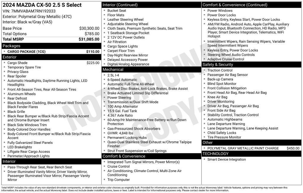 used 2024 Mazda CX-50 car, priced at $24,000