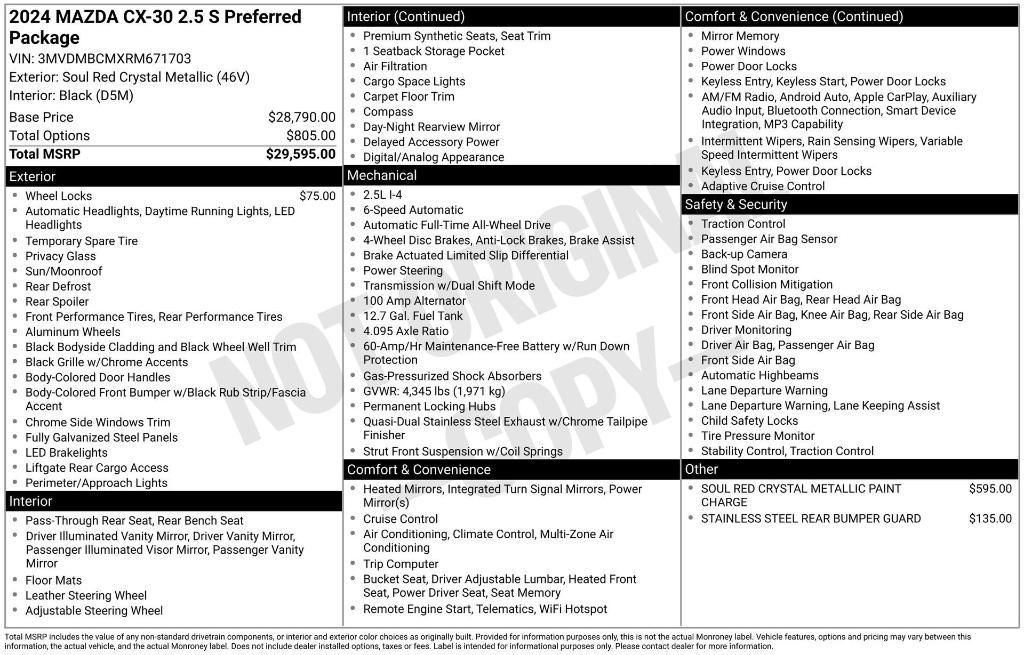 used 2024 Mazda CX-30 car, priced at $23,500