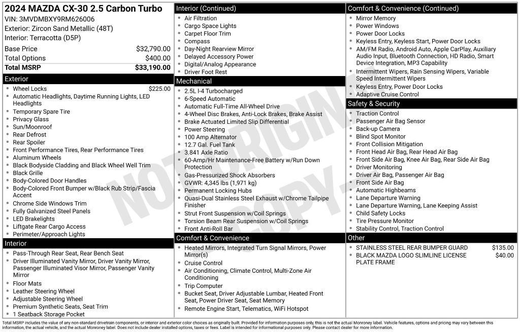 used 2024 Mazda CX-30 car, priced at $27,000