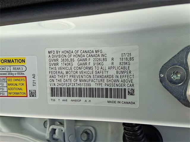 new 2026 Honda Civic car, priced at $26,200