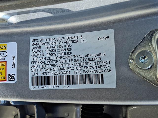 new 2025 Honda Accord car, priced at $29,445