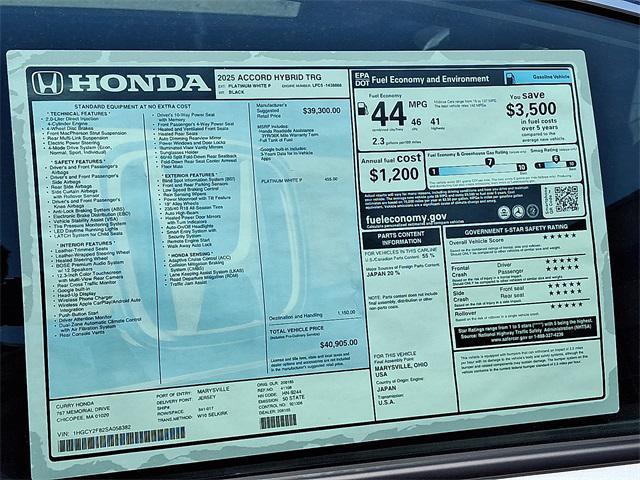 new 2025 Honda Accord Hybrid car, priced at $40,905