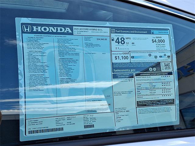 new 2025 Honda Accord Hybrid car, priced at $36,545