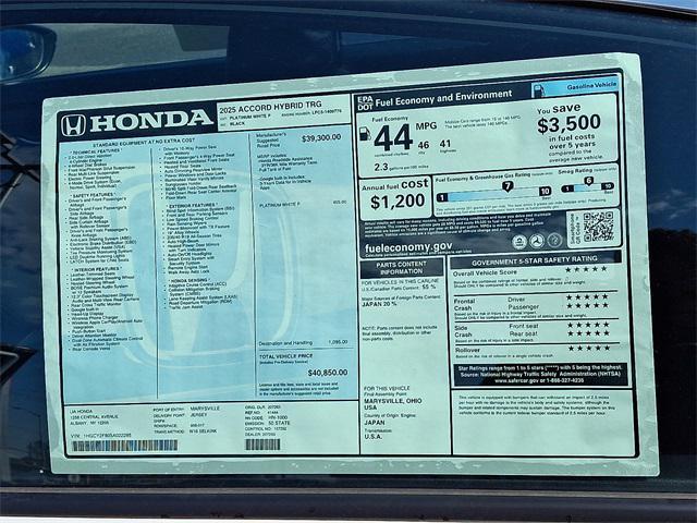 new 2025 Honda Accord Hybrid car, priced at $40,850