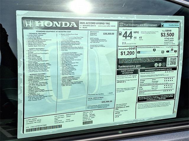 new 2025 Honda Accord Hybrid car, priced at $40,495