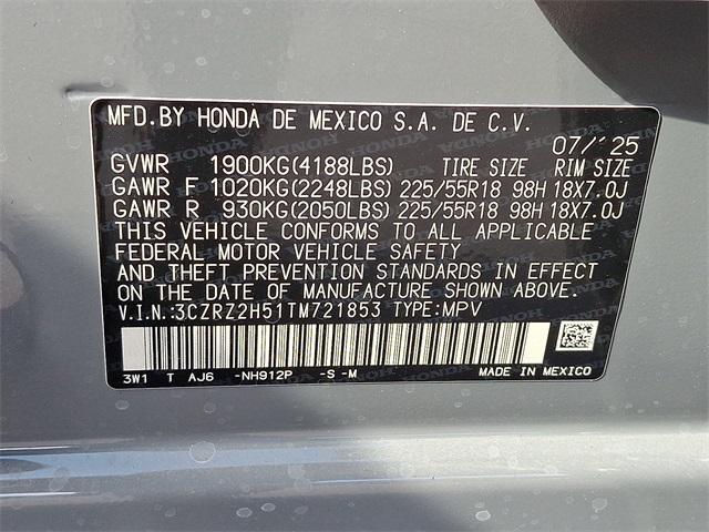 new 2026 Honda HR-V car, priced at $31,350