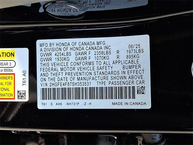 new 2025 Honda Civic Hybrid car, priced at $30,100