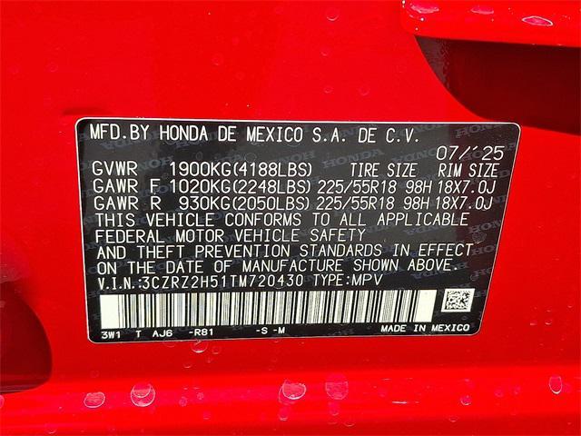 new 2026 Honda HR-V car, priced at $30,895