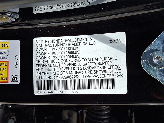 new 2025 Honda Accord car, priced at $29,445
