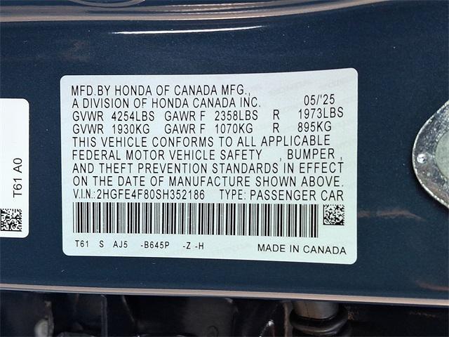 new 2025 Honda Civic Hybrid car, priced at $33,555