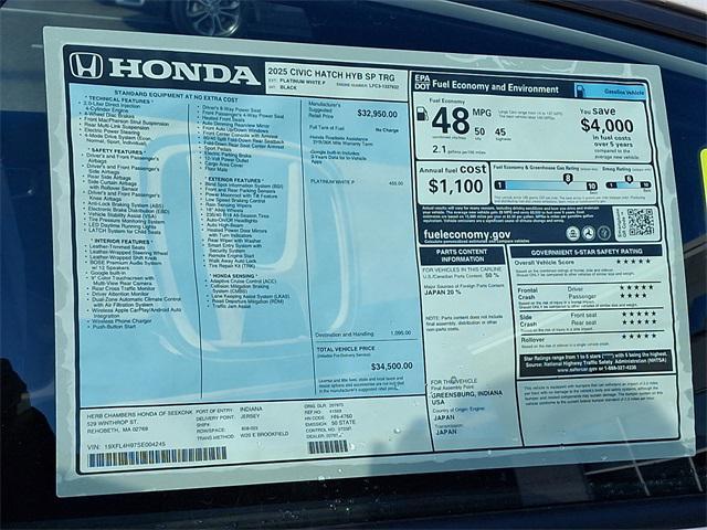 new 2025 Honda Civic car, priced at $34,500