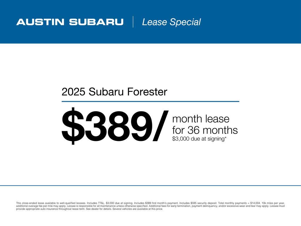 new 2025 Subaru Forester car, priced at $34,112