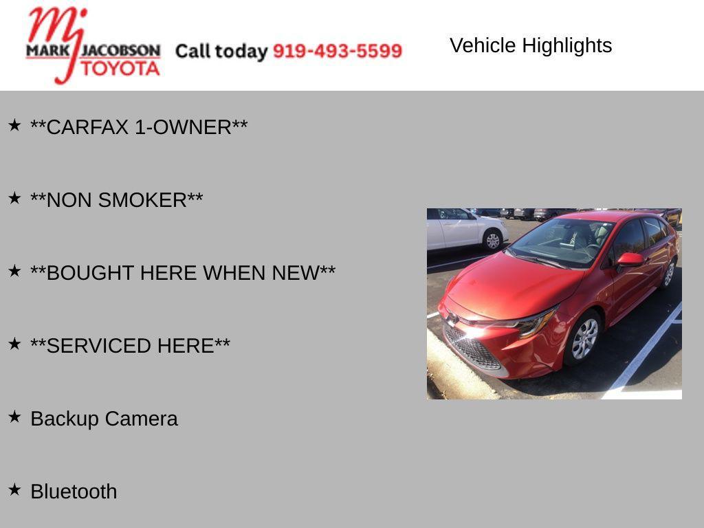 used 2020 Toyota Corolla car, priced at $17,980