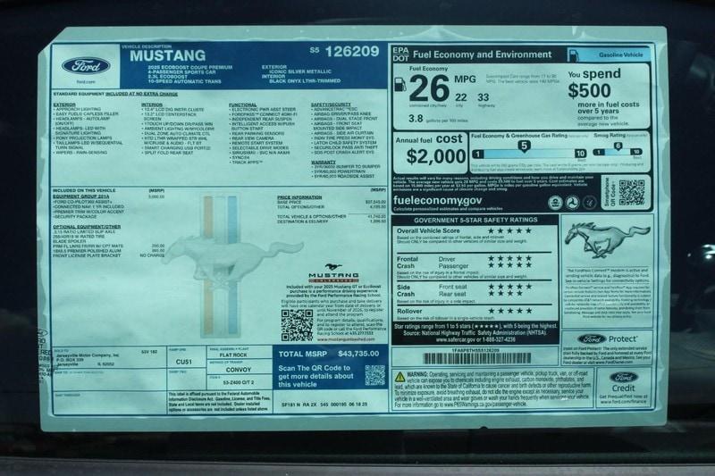 new 2025 Ford Mustang car, priced at $41,667